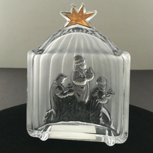 VINTAGE Mikasa crystal 3 pieces Nativity scene - Picture 2 of 4